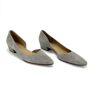 Naturalizer Belina Gray Low Heel Pump Size 9.5N Suede Pointed Toe D'Orsay Style